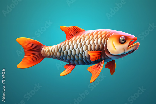 3d Fish Arowana cartoon