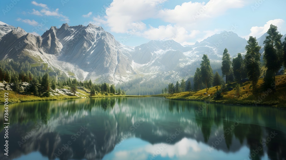 lake in the mountains wallpaper