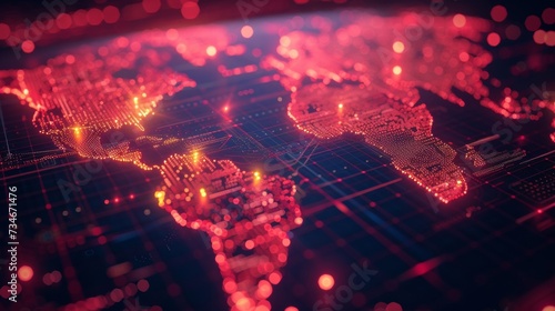 Global network connects world through data transfer for seamless communication.