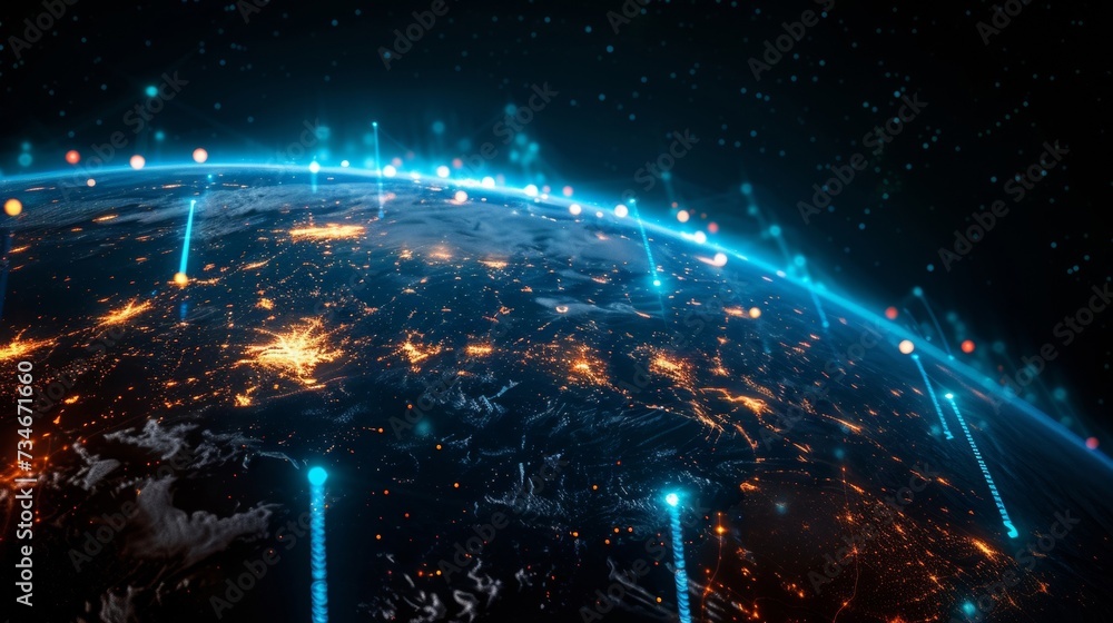 Global communication and data sharing made possible through advanced digital networks connecting Europe to the world.