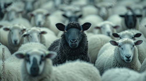 The black sheep stands out, leading the flock with its distinct character and talents.
