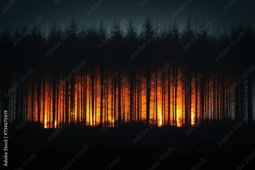Fototapeta premium scary green dark forest nature professional photography