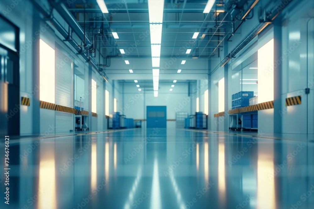 Fototapeta premium State-of-the-art warehouse boasts advanced electronics for efficient storage and sorting of merchandise.