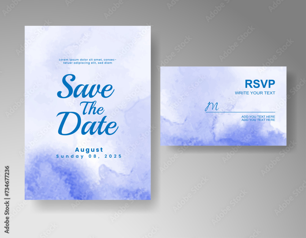 Wedding invitation with abstract watercolor background Wedding invitation with abstract watercolor background