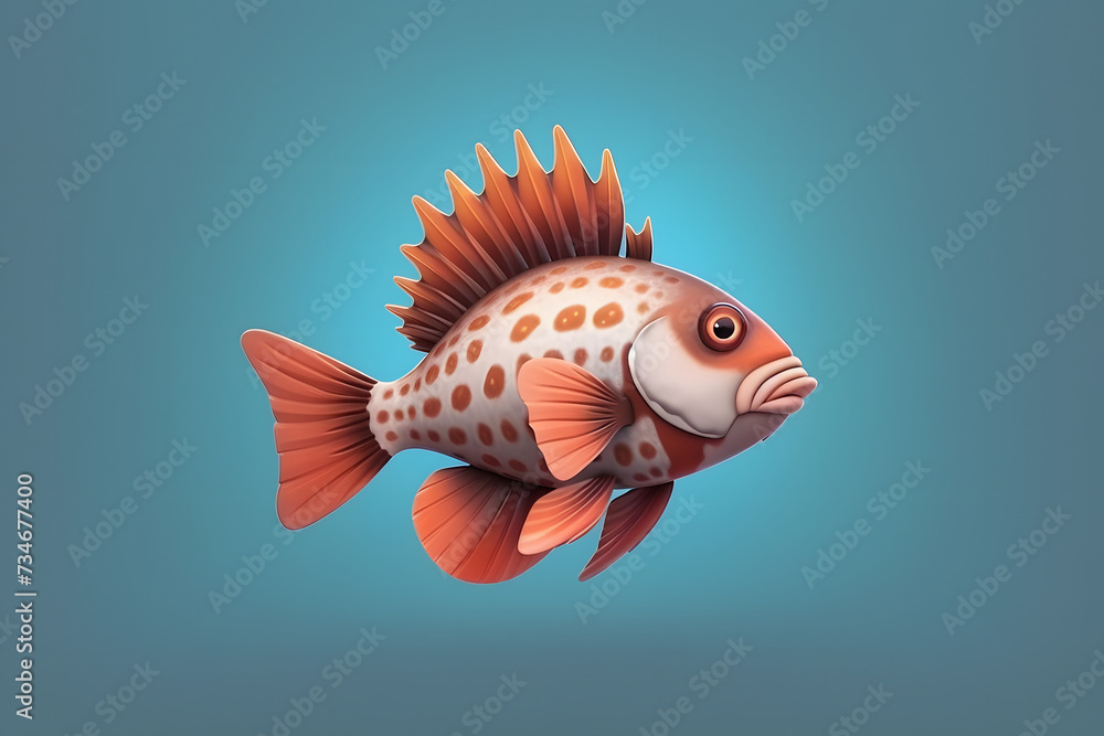 3d rendering Hawkfish cartoon 3d rendering Hawkfish cartoon