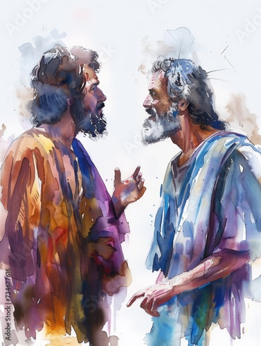 Jesus and Philip Amongst Their Followers Generative AI Generative AI photo