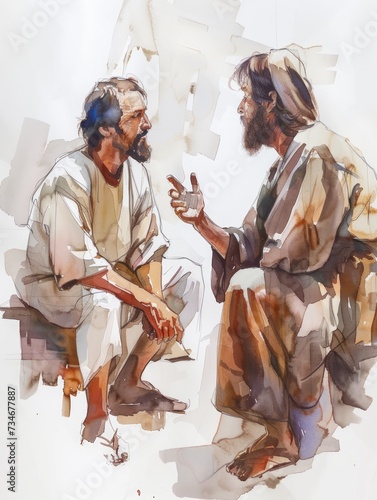 Disciples Jesus and Simon the Zealot Inspiring Fervor for Divinity Generative AI