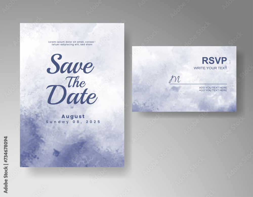 Wedding invitation with abstract watercolor background Wedding invitation with abstract watercolor background