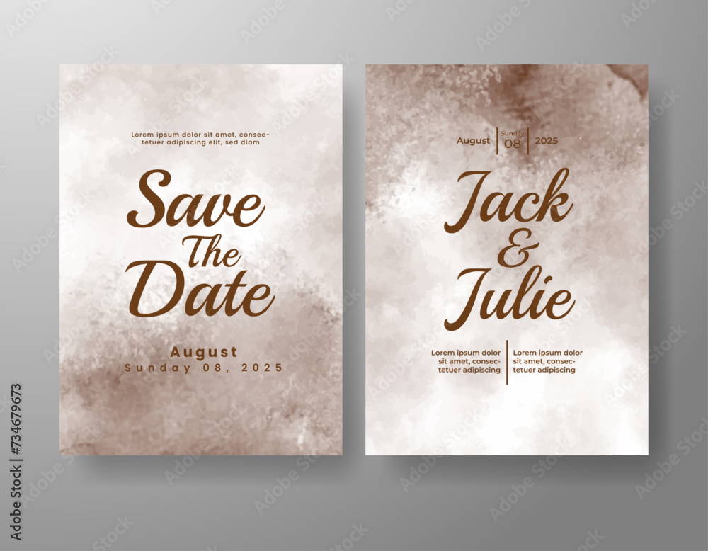 Wedding invitation with abstract watercolor background Wedding invitation with abstract watercolor background