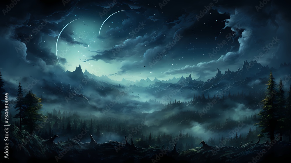 A top view of a deep indigo background, reminiscent of a starry night sky A top view of a deep indigo background, reminiscent of a starry night sky