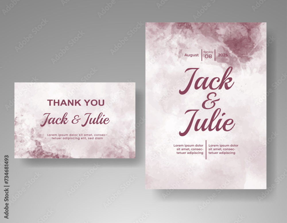 Wedding invitation with abstract watercolor background Wedding invitation with abstract watercolor background