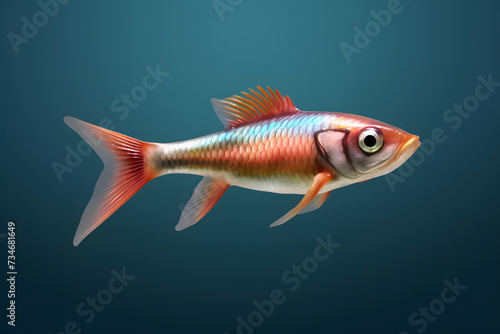 3d Rasbora fish cartoon