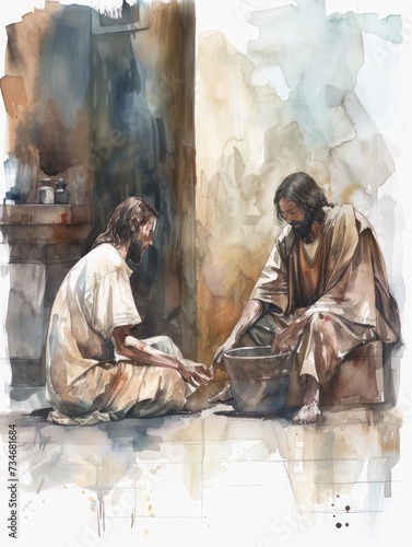 Jesus Sharing Parable of Compassionate Man Generative AI