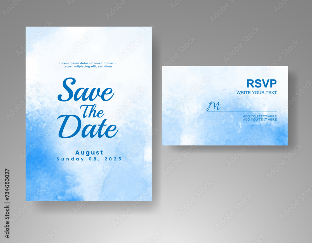 Wedding invitation with abstract watercolor background Wedding invitation with abstract watercolor background