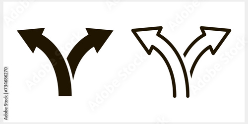 Trafic way icon isolated Road arrow Stencil vector stock illustration EPS 10