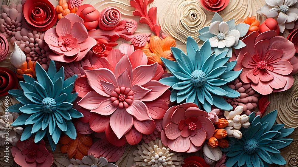A top view of a vibrant coral background, adding a pop of color and energy to any design A top view of a vibrant coral background, adding a pop of color and energy to any design