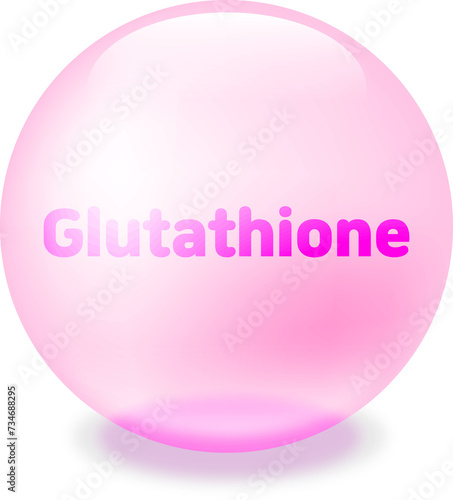 글루타치온 3D 이미지 일러스트. 글루타티온. Glutathione. 백옥주사. 신데렐라주사