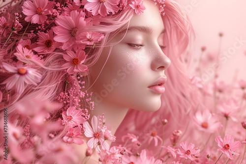 Pink Flower Power: A Celebration of Spring's Beauty Generative AI