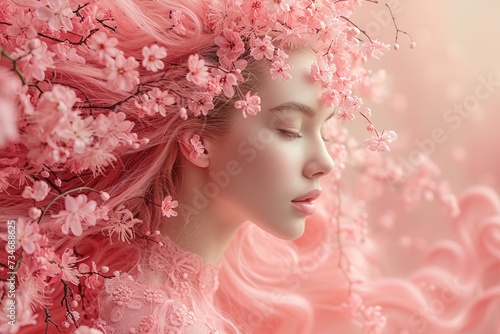 Pink Flower Power: A Blossoming Beauty for the Month of Love Generative AI