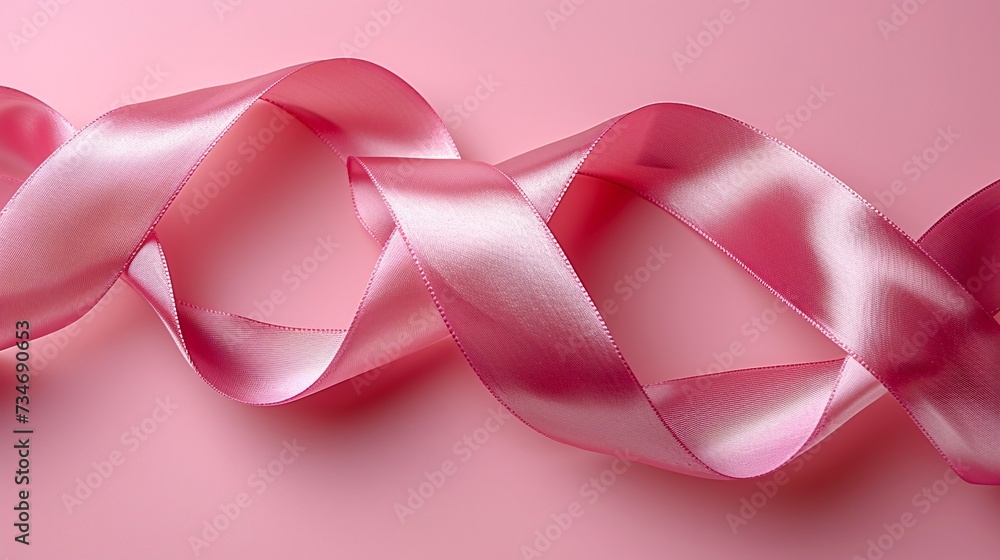 Pink Ribbon Twirls: A Symbol of Breast Cancer Awareness Generative AI Pink Ribbon Twirls: A Symbol of Breast Cancer Awareness Generative AI