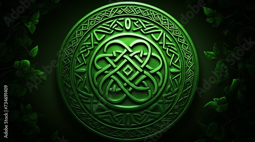 Mesmerizing green abstract celtic patterns background with intricate and beautiful designs.