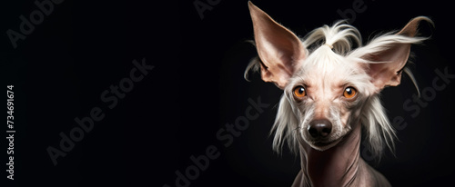 Purebred purebred beautiful dog breed chinese crested dog hairless cutie.