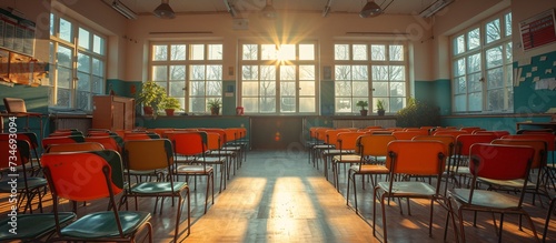 Sunlit Classroom: A Glimpse of the Past in the Present Generative AI photo