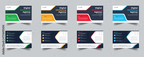 Modern Creative Corporate Post Card Template, Vector Template for Opening Invitation Editable, Professional Business Postcard Design, Event Card Design, Invitation Design, Direct Mail EDDM Template