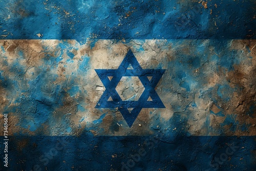 Israel's Star of David Flag: A Blue and White Symbol of Unity and Pride Generative AI photo