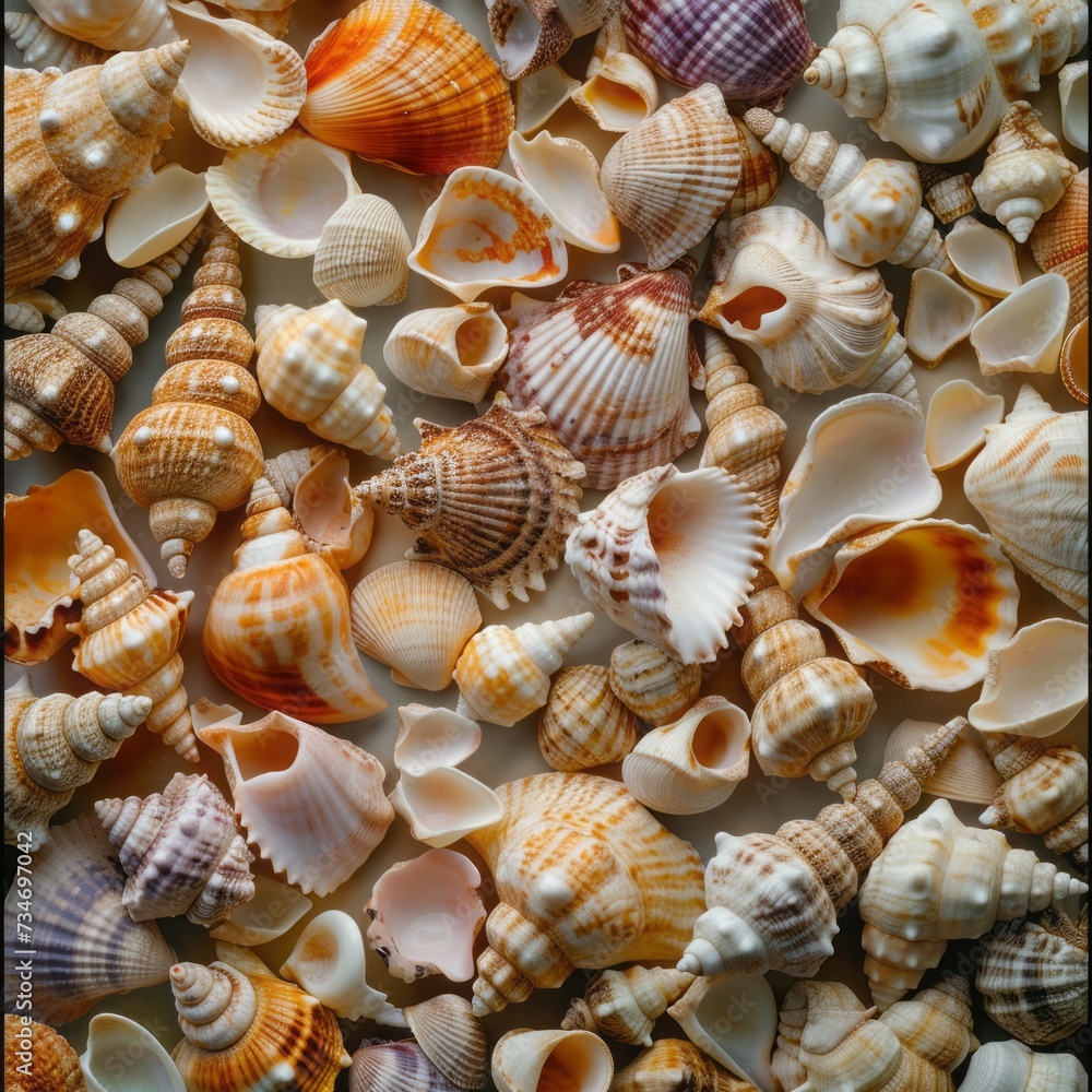 Seashells background. Seashells background.