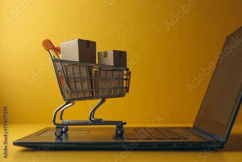 Amazon Prime Day Shopping Cart on a Laptop Generative AI