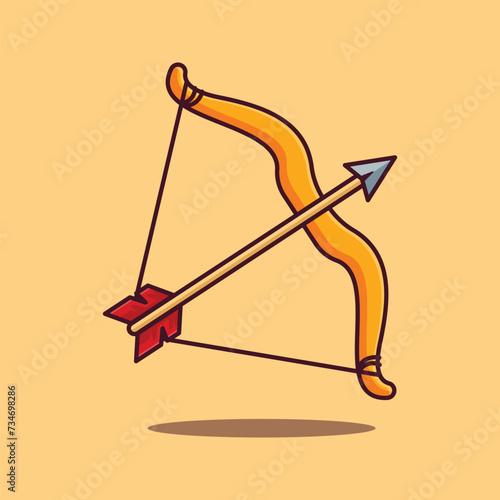 bow and arrow cartoon vector illustration.