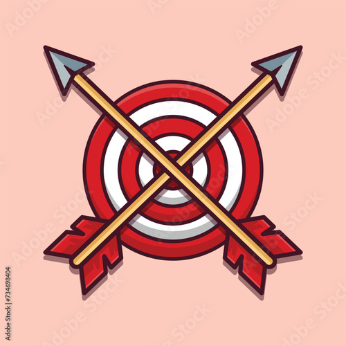 arrow target cartoon vector illustration.