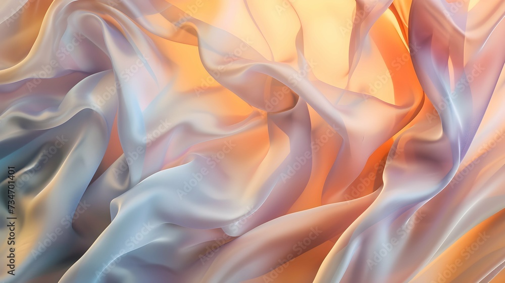 Obraz premium Abstract waving silk material closeup