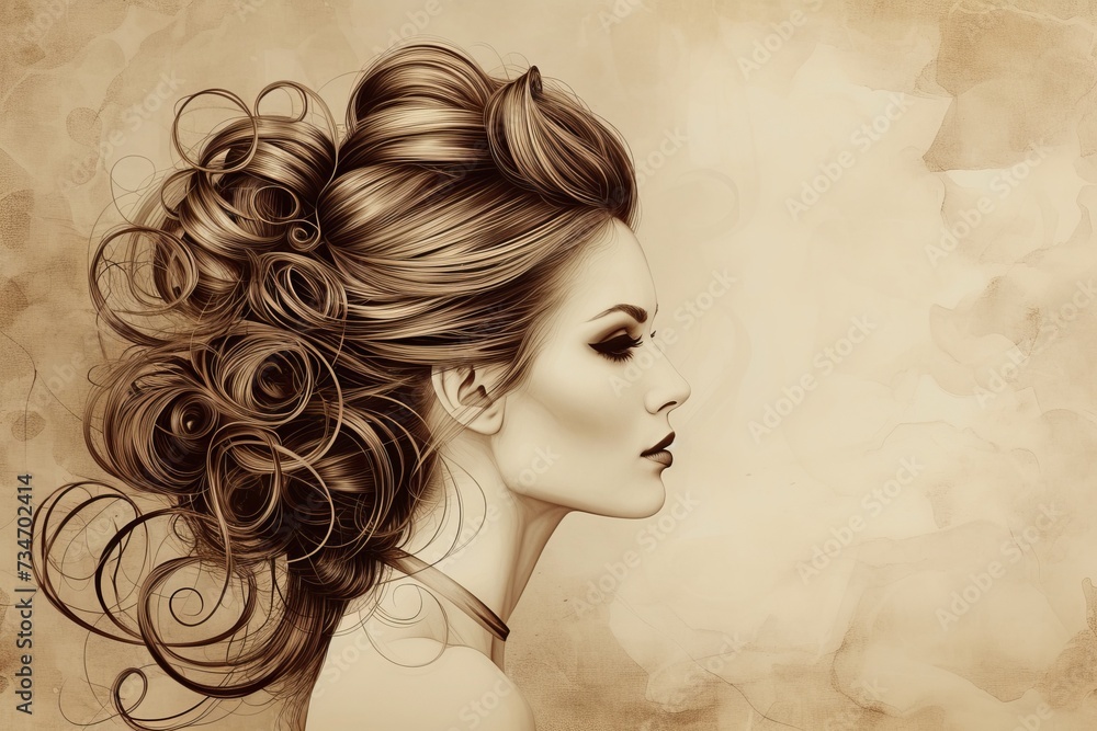 Fashionable portrait with a trendy hairstyle