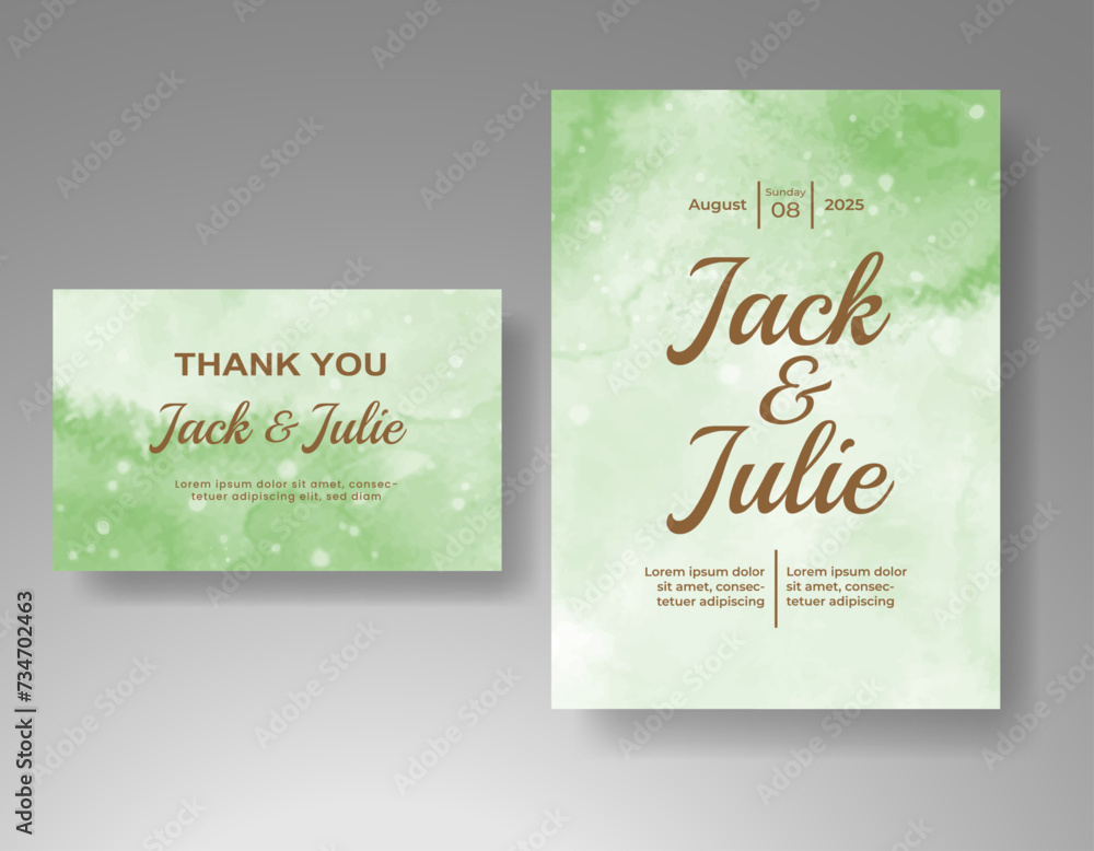Wedding invitation with abstract watercolor background Wedding invitation with abstract watercolor background