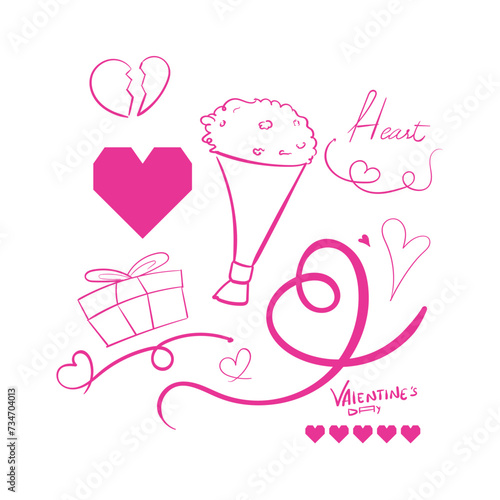 Valente's Day Vector Illustration Icon Love Valentine's Day14 February Icon