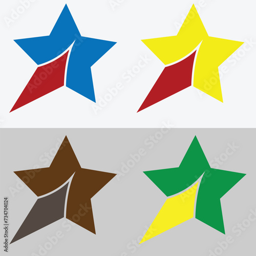 4 different color star symbol illustration 