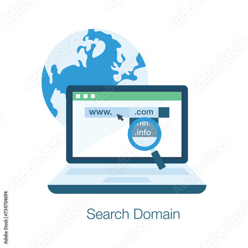 Domain search concept icon in flat style, up for premium use