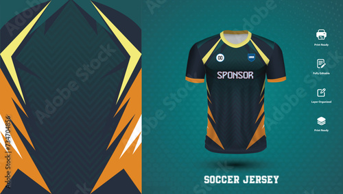 Soccer jersey design for sublimation or sports tshirt design for cricket football
