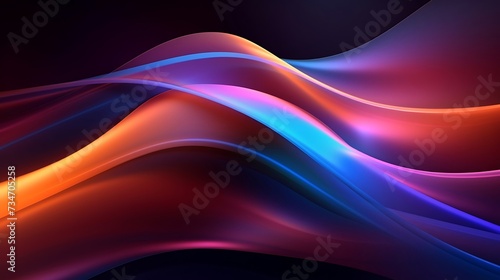 Futuristic abstract background with colorful glowing lines forming shapes