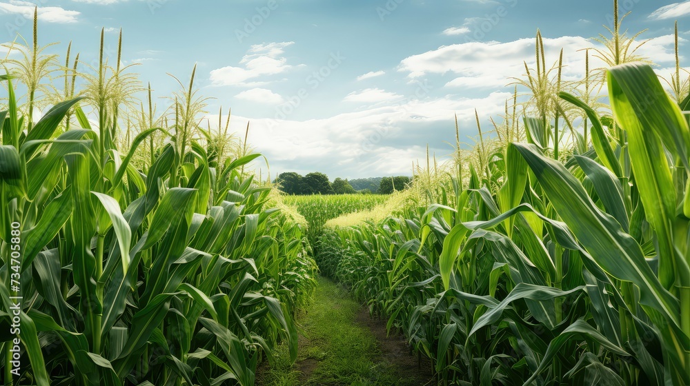 Naklejka premium agriculture corn landscape