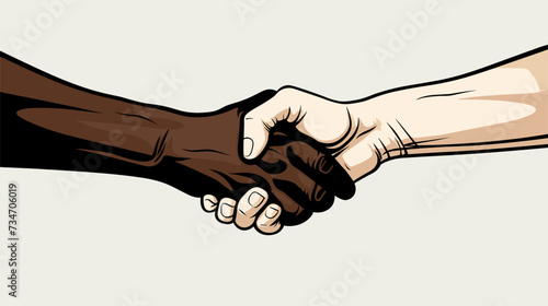 Abstract unity handshake with diverse hands  symbolizing solidarity.simple Vector Illustration art simple minimalist illustration creative