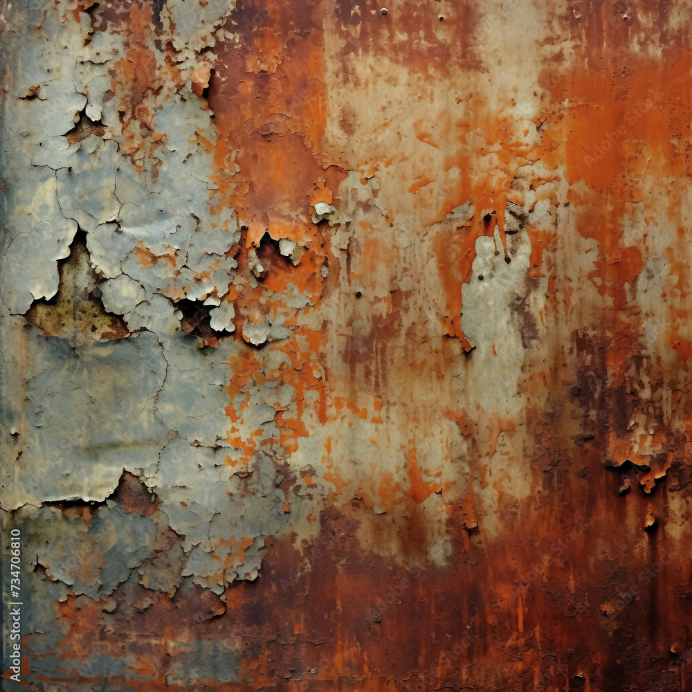 Rusty old metal texture background AI Generated