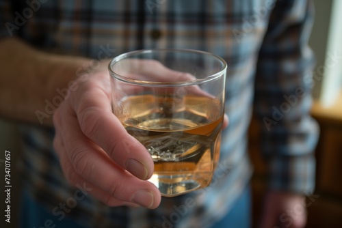 resident holding a glass of discolored water from a contaminated supply