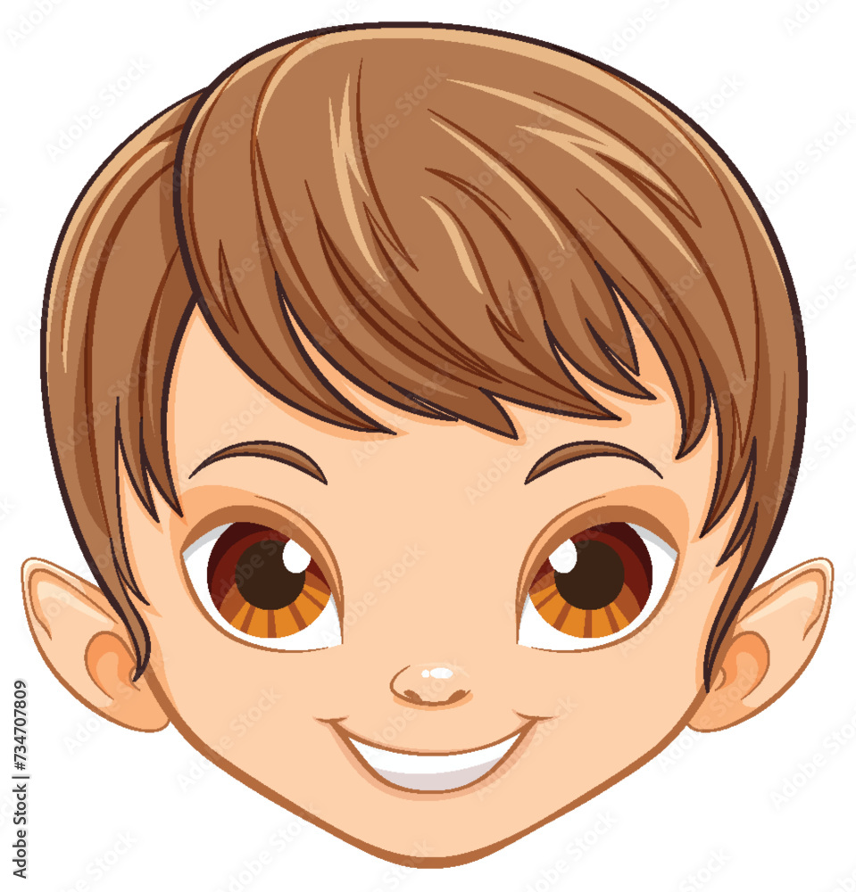 Cheerful elf child with big brown eyes. Cheerful elf child with big brown eyes.