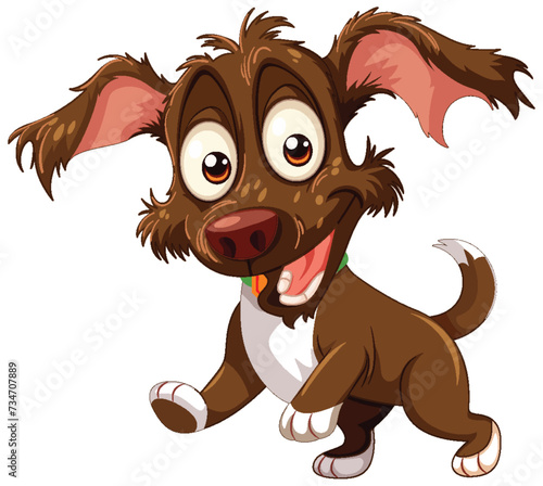 Cheerful brown dog with big floppy ears