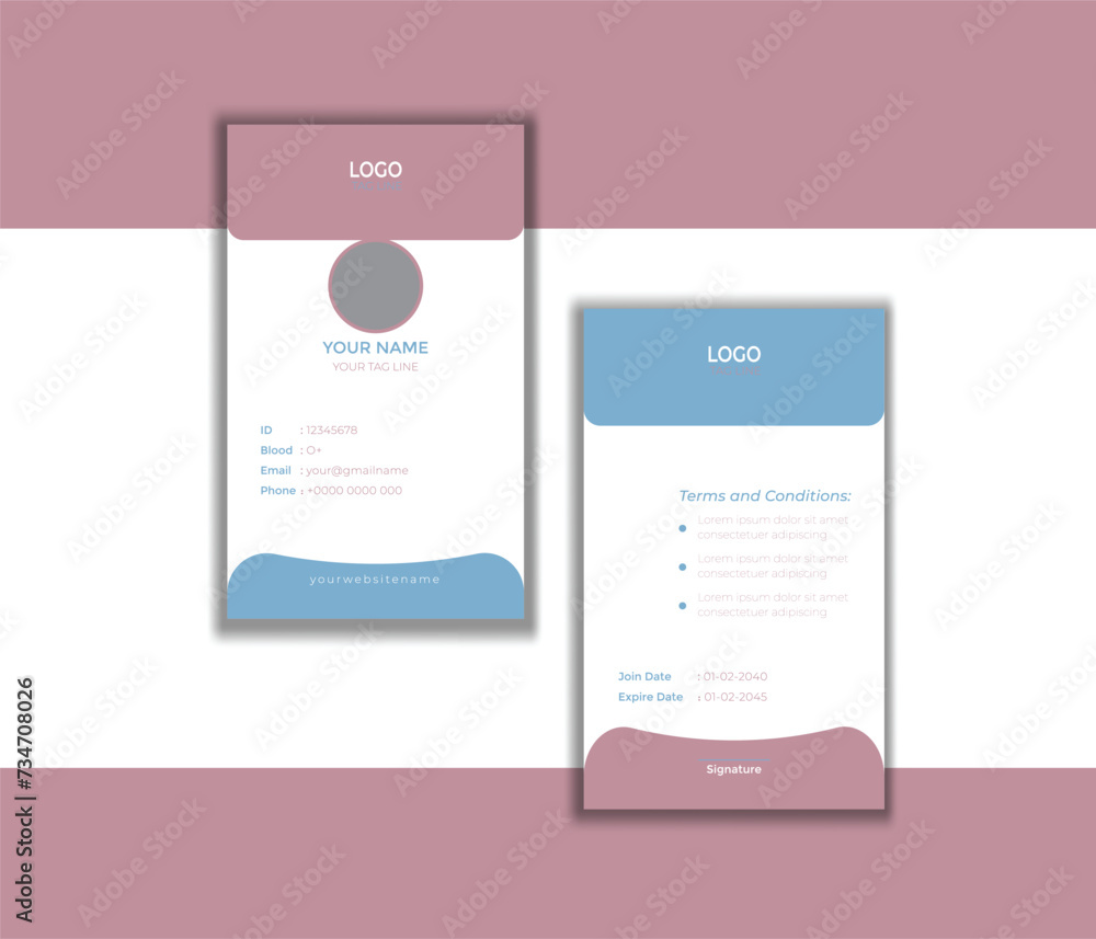 Modern and clean business id card template. professional id card design template Modern and clean business id card template. professional id card design template