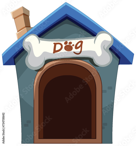 Vector illustration of a cute doghouse