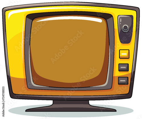 Colorful vector of a vintage TV appliance